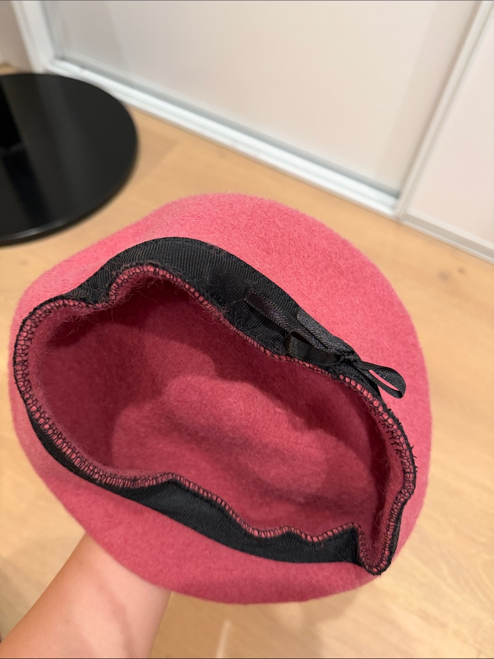 Womens Raspberry Wool Beret - Classic Felted Style - Picture 2 of 2